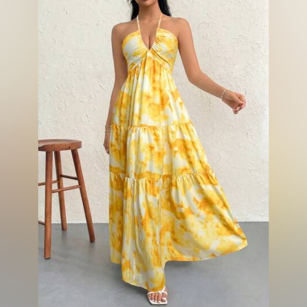Yellow Floral Maxi Dress